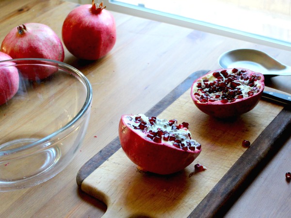 Deseed a pomegranate in 5 mins or less - step 2 - pull apart to split in half