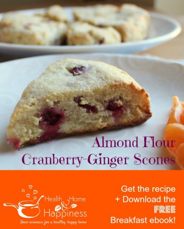 cranberry ginger scones made with almond flour