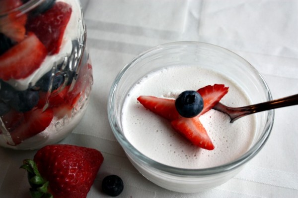 GAPS & Paleo Coconut Pudding with Strawberries & Blueberries -