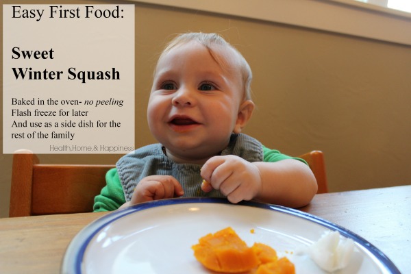 Easy winter squash bake for baby - the seeds are way easier to scoop AFTER baking - awesome