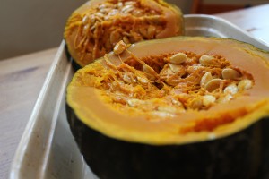 Kabocha squash after baking