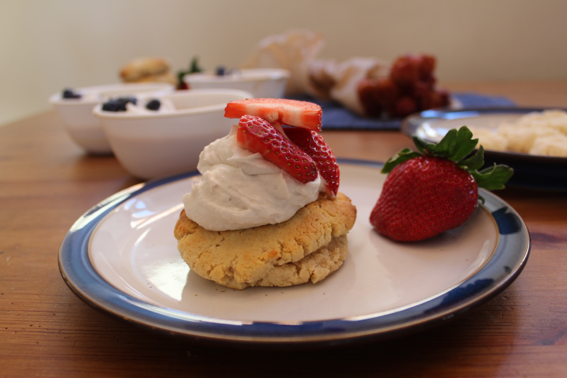 Grain-Free Strawberry Shortcake on an Almond Flour Biscuit