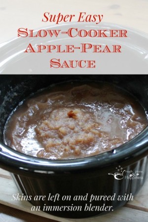 freezer to slow cooker easy apple pear sauce