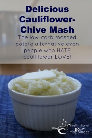 Cauiflower-chive mashed faux tatoes