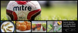 Healthy Snacks for Soccer Games peeled oranges, fresh fruit in clear cups, packaged apple sauce and water