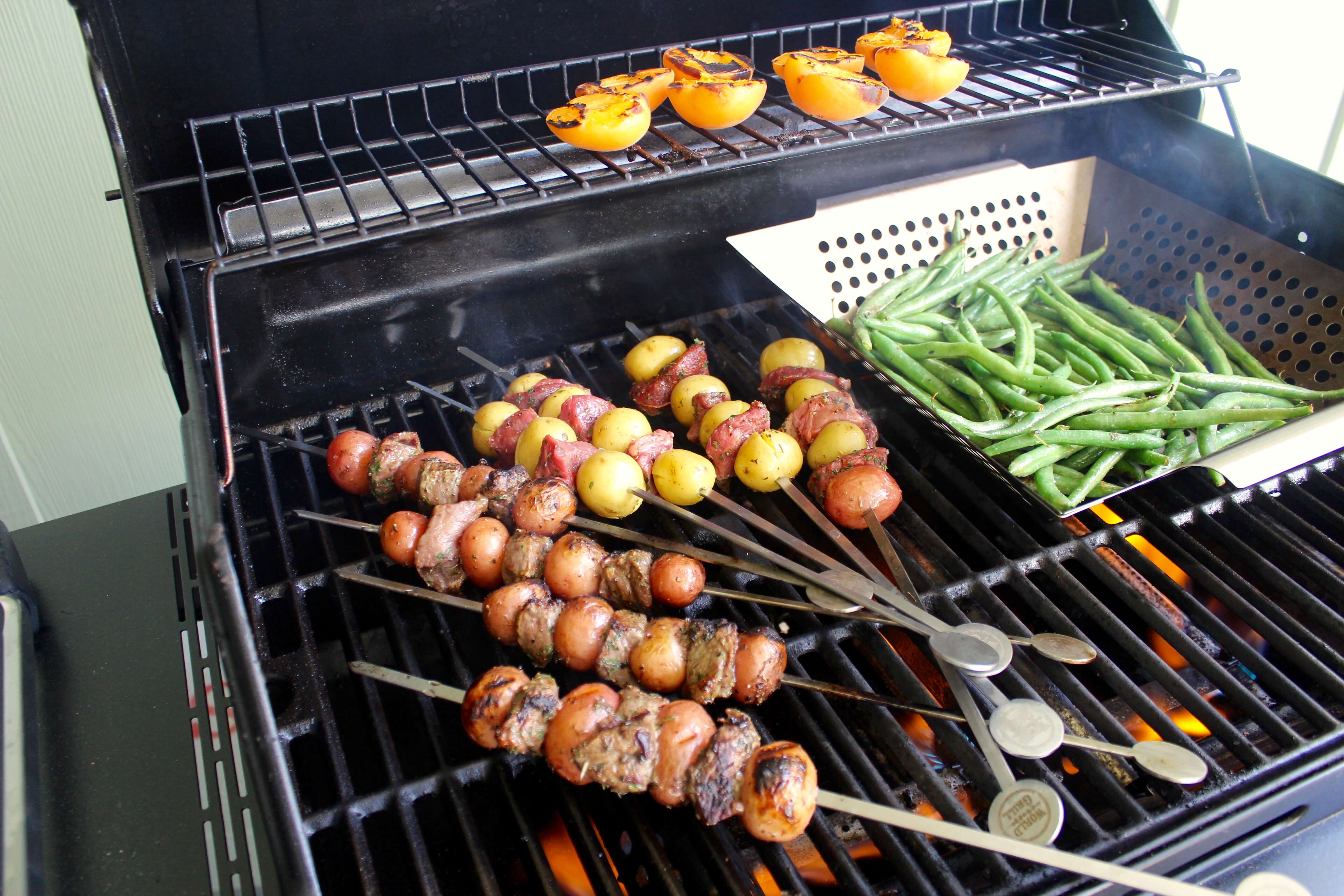 Grilled Meat and Potato Skewers