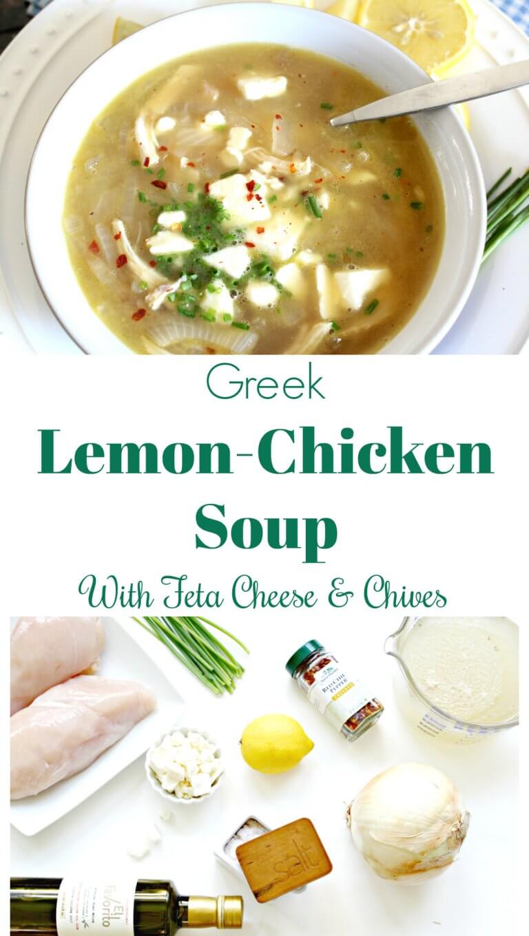 Zesty Greek Lemon-Chicken Soup with Feta and Chives ⋆ Health, Home ...