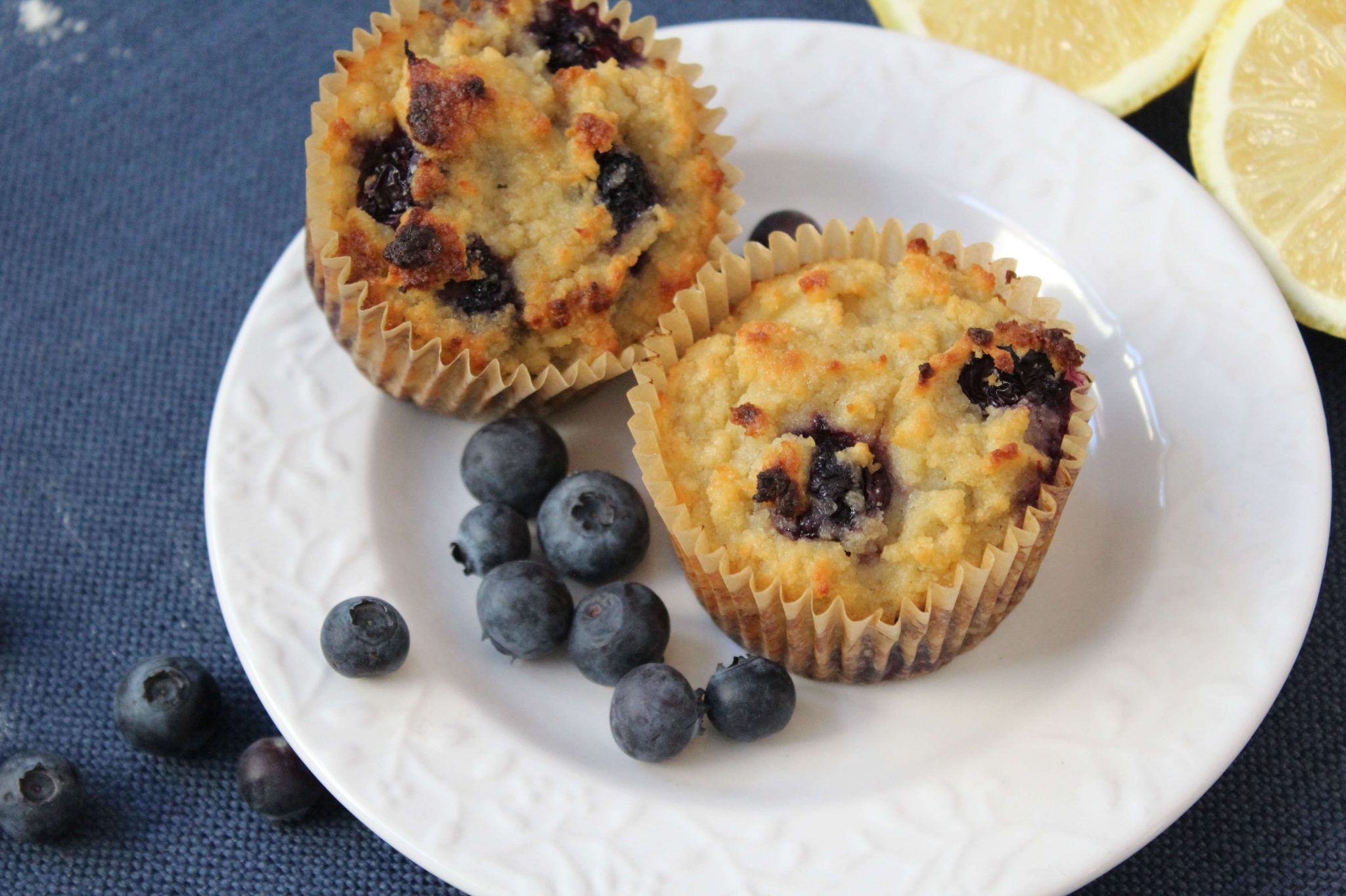 Coconut Flour Blueberry-Banana Muffins with Vanilla and Lemon