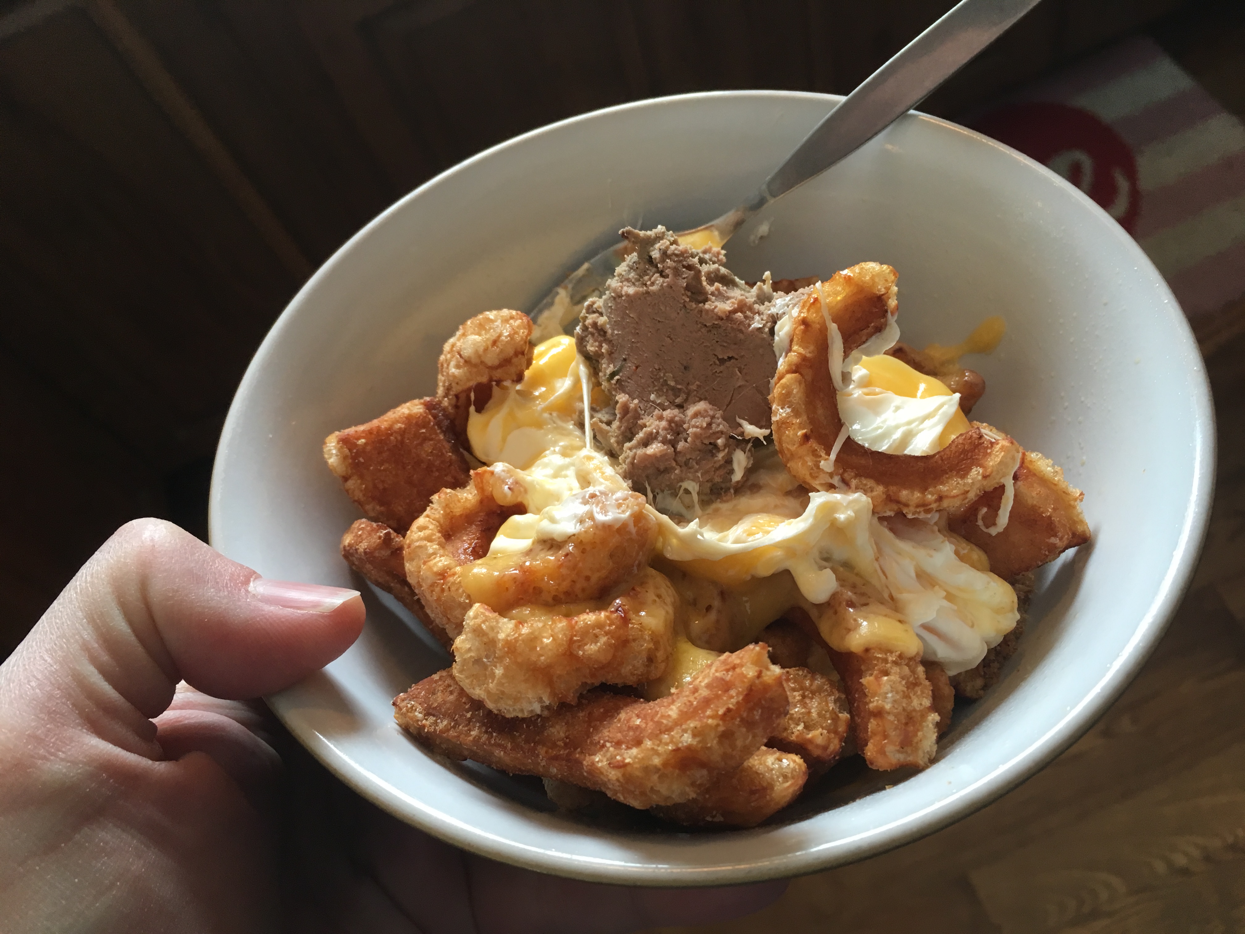 Pork Rind Nachos with Chicken Liver Pate