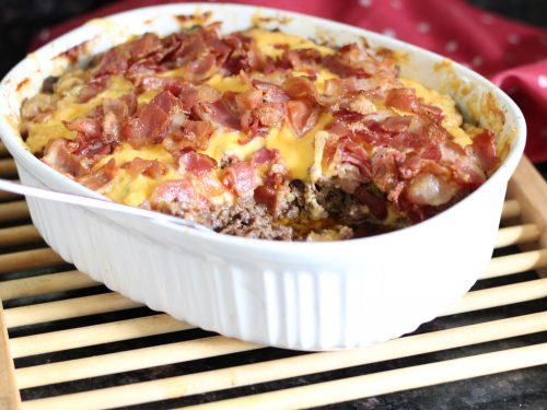 Low Carb Bacon Cheeseburger Skillet Casserole