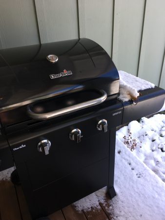 Outdoor grill in the snow in montana
