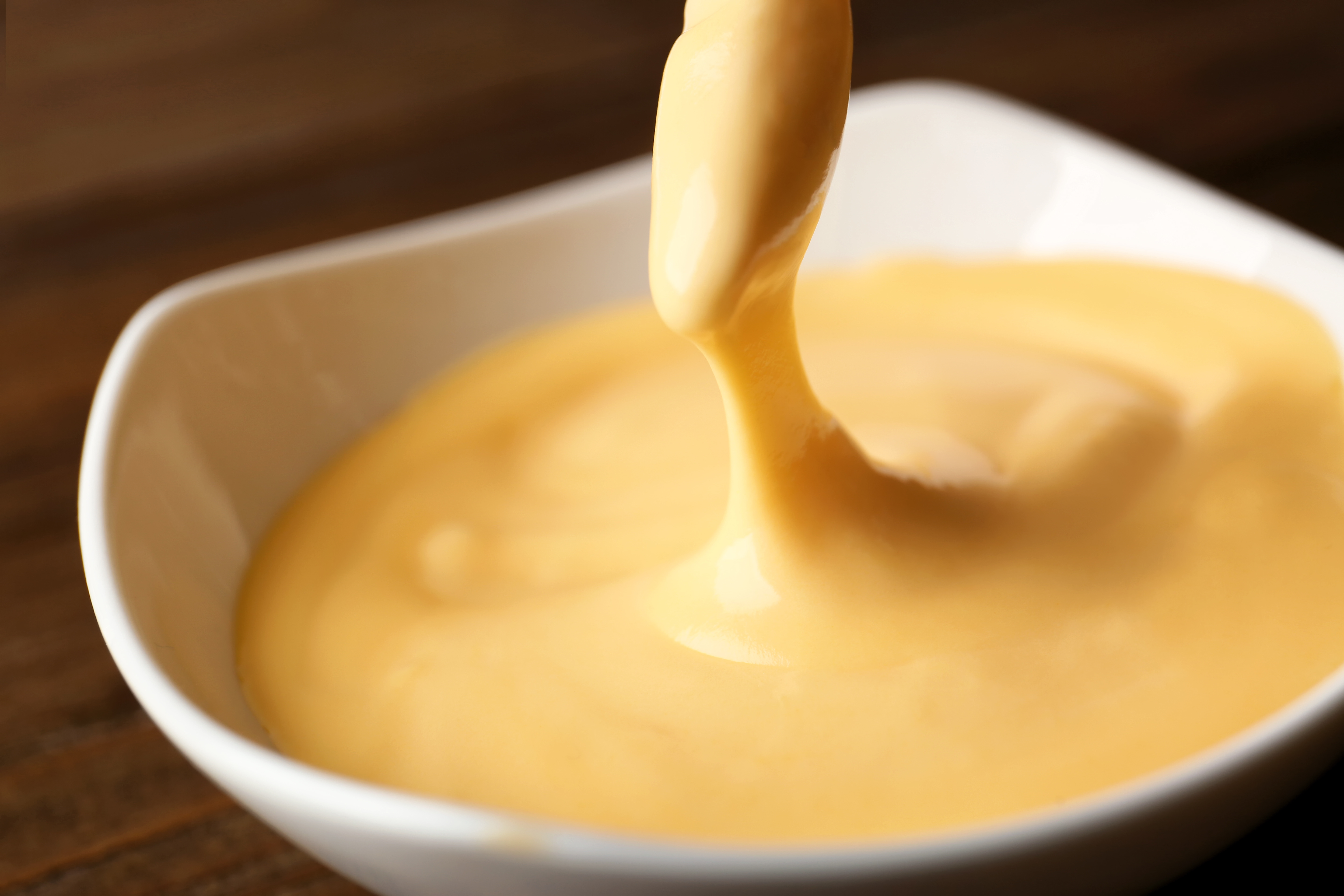 Cheese sauce in a bowl